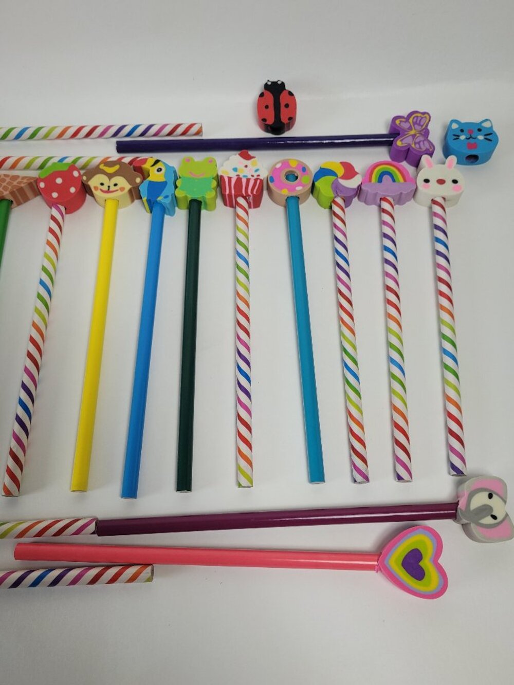 Kids Party Favor Pencil Set Unsharpened Pencils Colored Pencils Themed Erasers - Picture 3 of 8